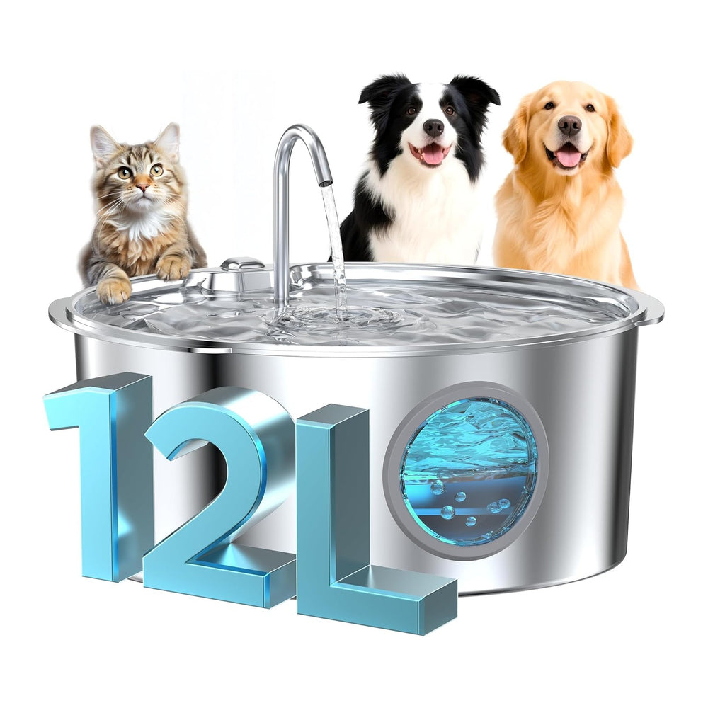 Dog Water Fountain for Large Dogs: Stainless Steel Dog Fountain Water Bowl