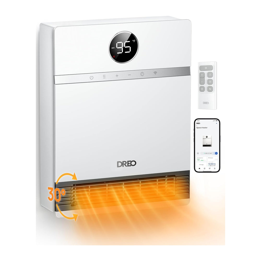 DREO Smart Wall Heater, IP24 Easy-mounted PTC Space Heater for Indoor Use, 30...