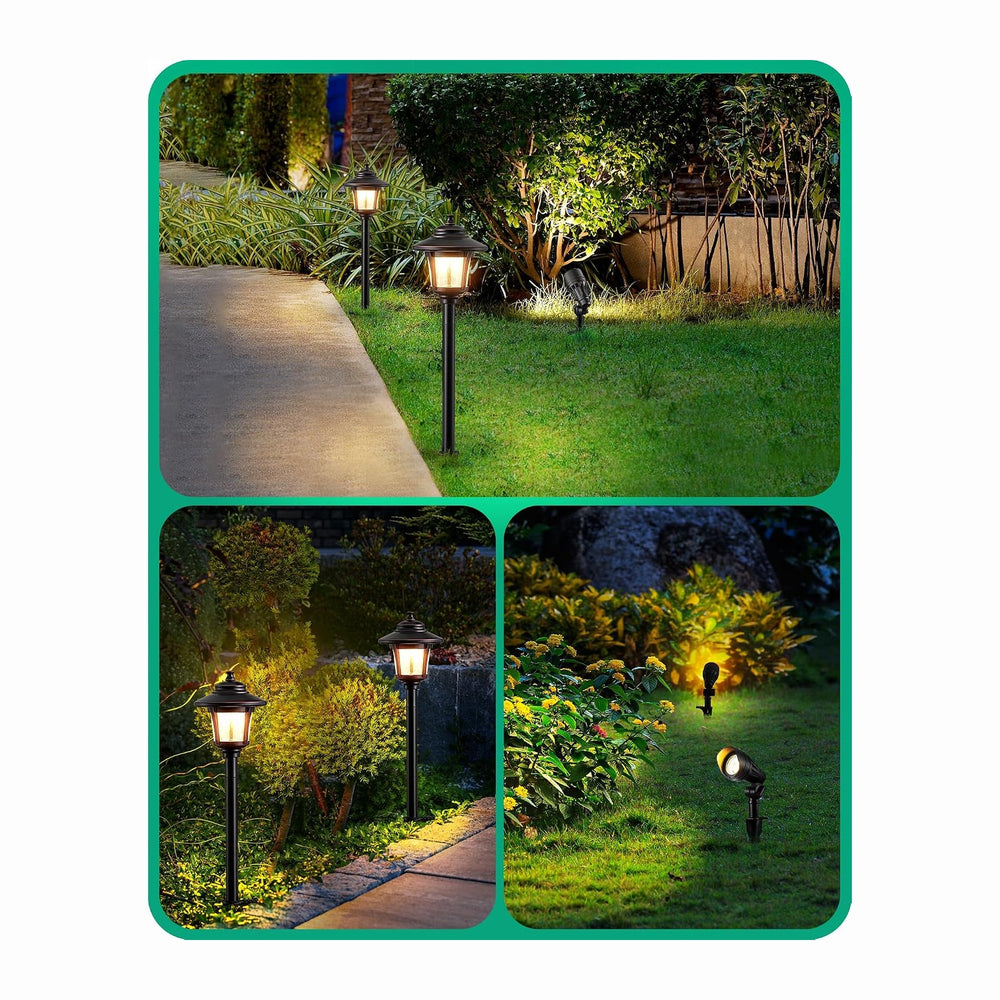 EDISHINE 3W 120LM LED Pathway Lights & 3.2W 240LM Spotlights Kit