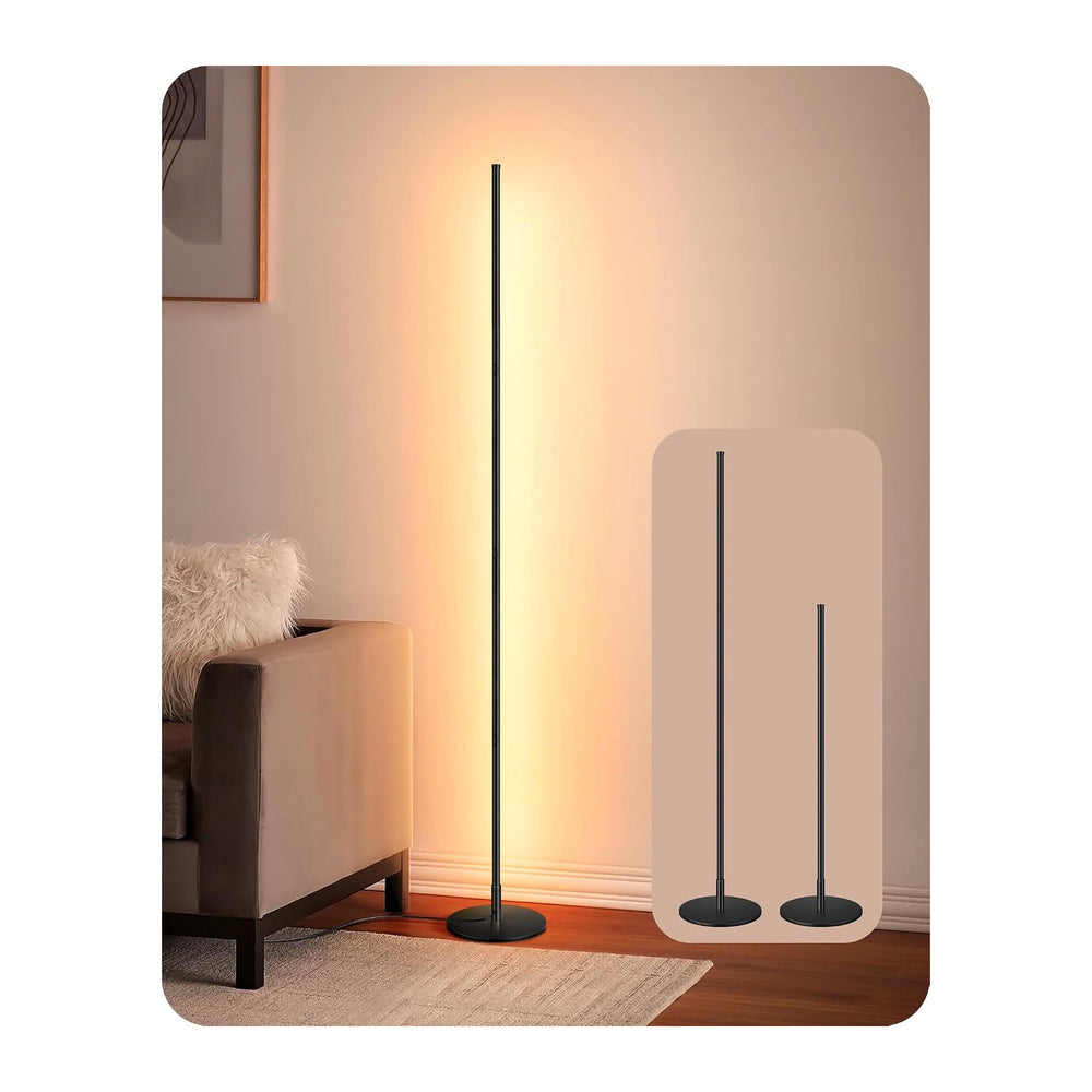 EDISHINE LED Corner Floor Lamp, 57.5" Minimalist Dimmable Sleek Light, A...