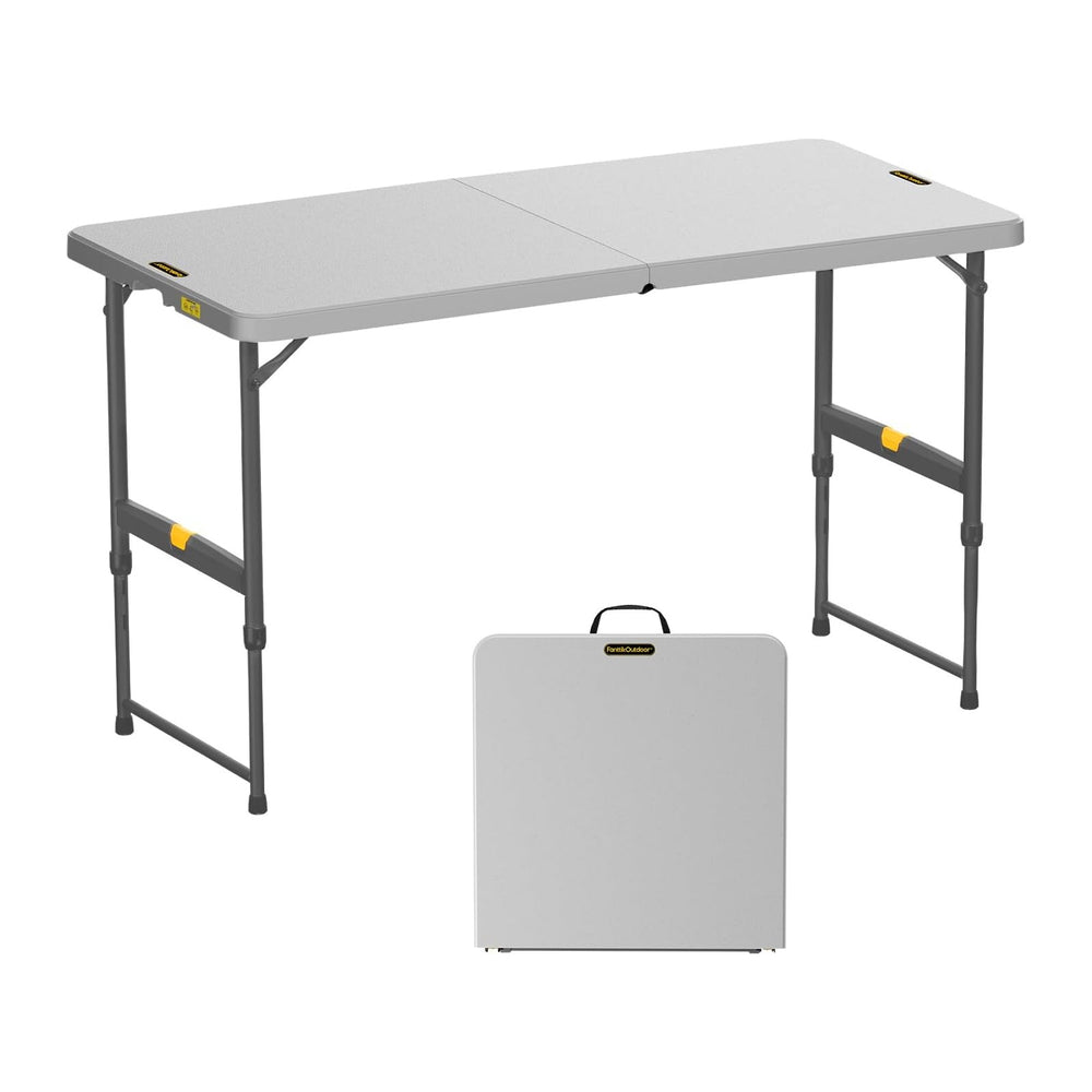 FanttikOutdoor Folding Table 4 Foot Quick Adjust Portable Plastic 4 Heights