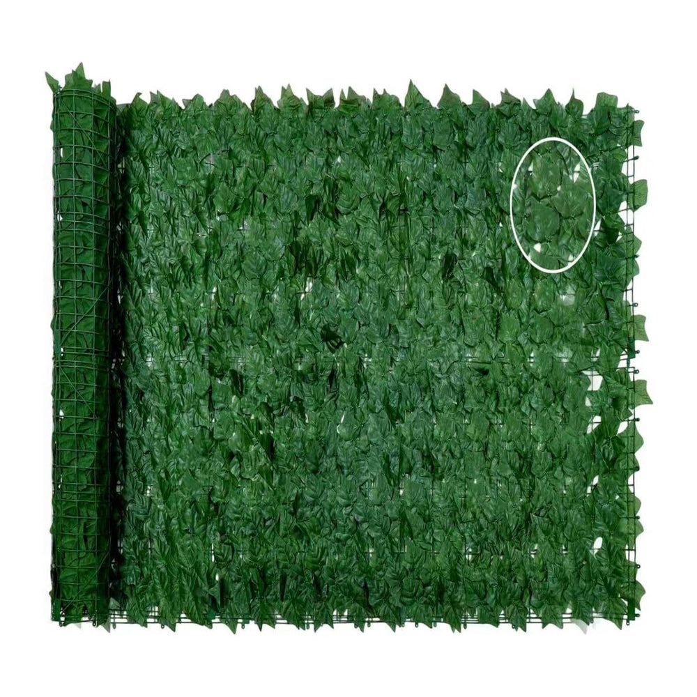 Faux Ivy Privacy Fence Screen Outdoor Expandable Artificial Greenery Roll Fak...