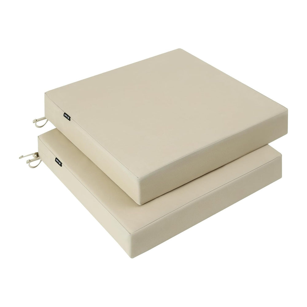 Favoyard Patio Chair Square Cushions Set of 2, Beige, 19 x 19 x 3 inches