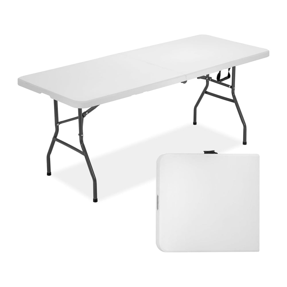 FDW | 6FT Folding Table | White | Portable Plastic Table