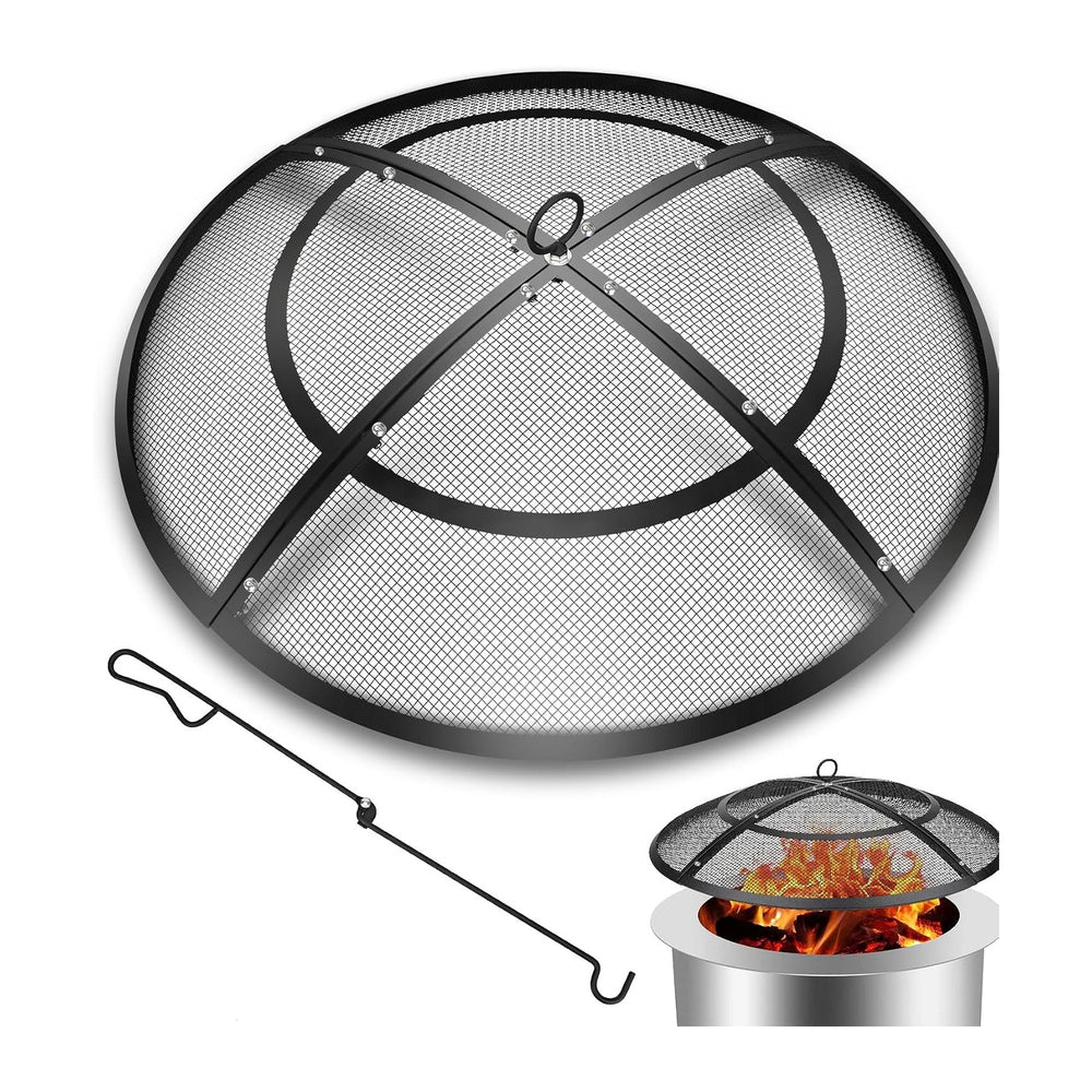 Fire Pit Spark Screen,22 Inch Fire Pit Screen Cover Outdoor with Handle&P...