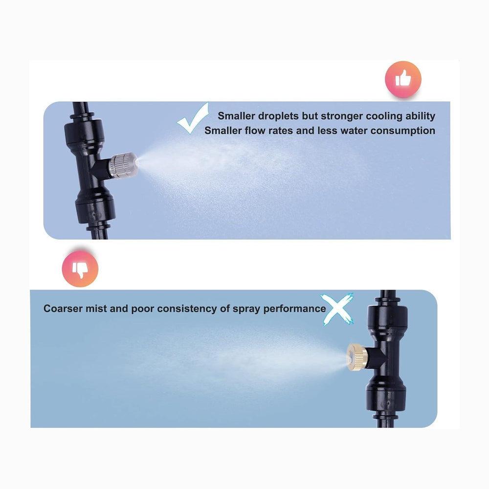 Fogland Stainless Steel Misting Nozzles, 20 Pack, 0.012" Orifice Mist Heads