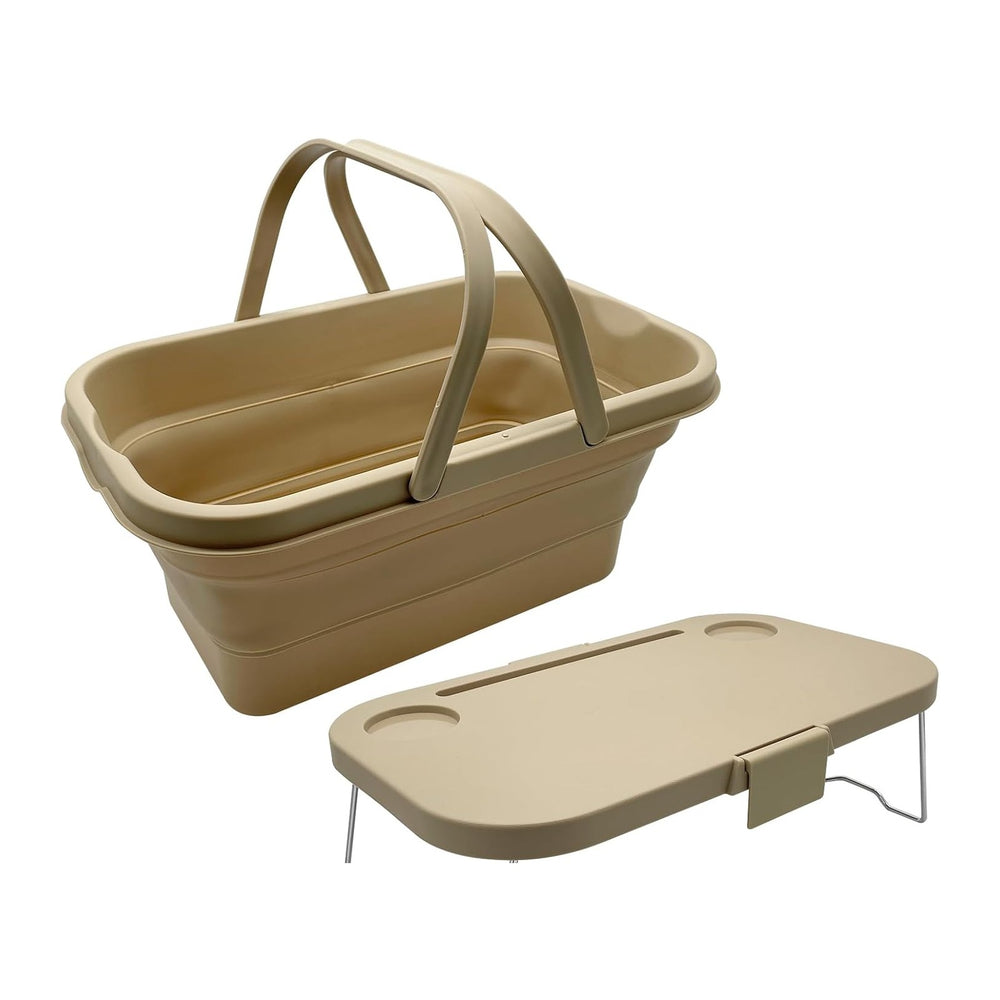 Foldable Picnic Basket Car Trunk Organiser, Khaki