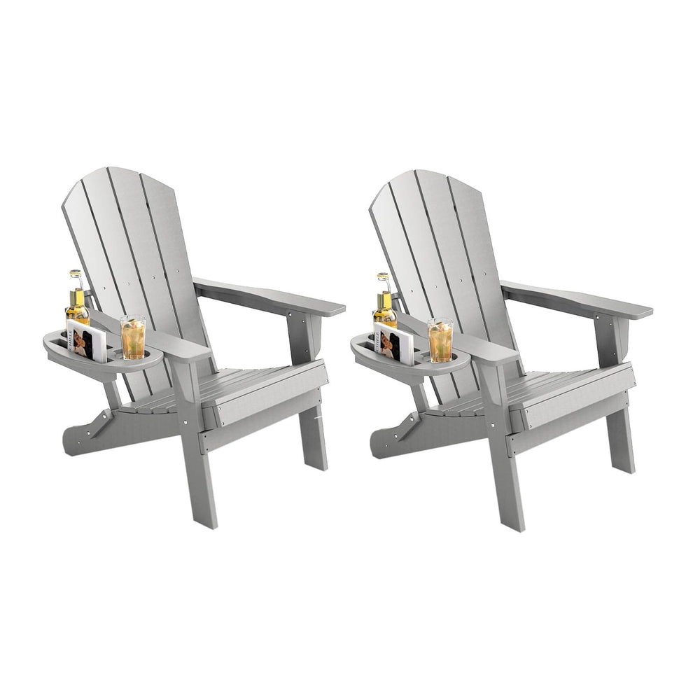 Folding Adirondack Chair Set of 2 with 4-in-1 Cup Holder,Fire Pit Chair