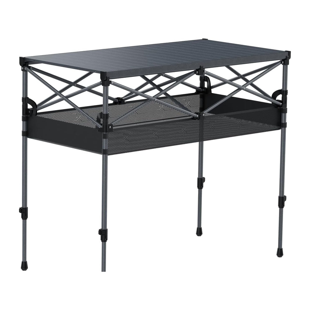 FUNYKICH Aluminum Folding Camping Table, 2 Height Adjustable 34.2''&a...