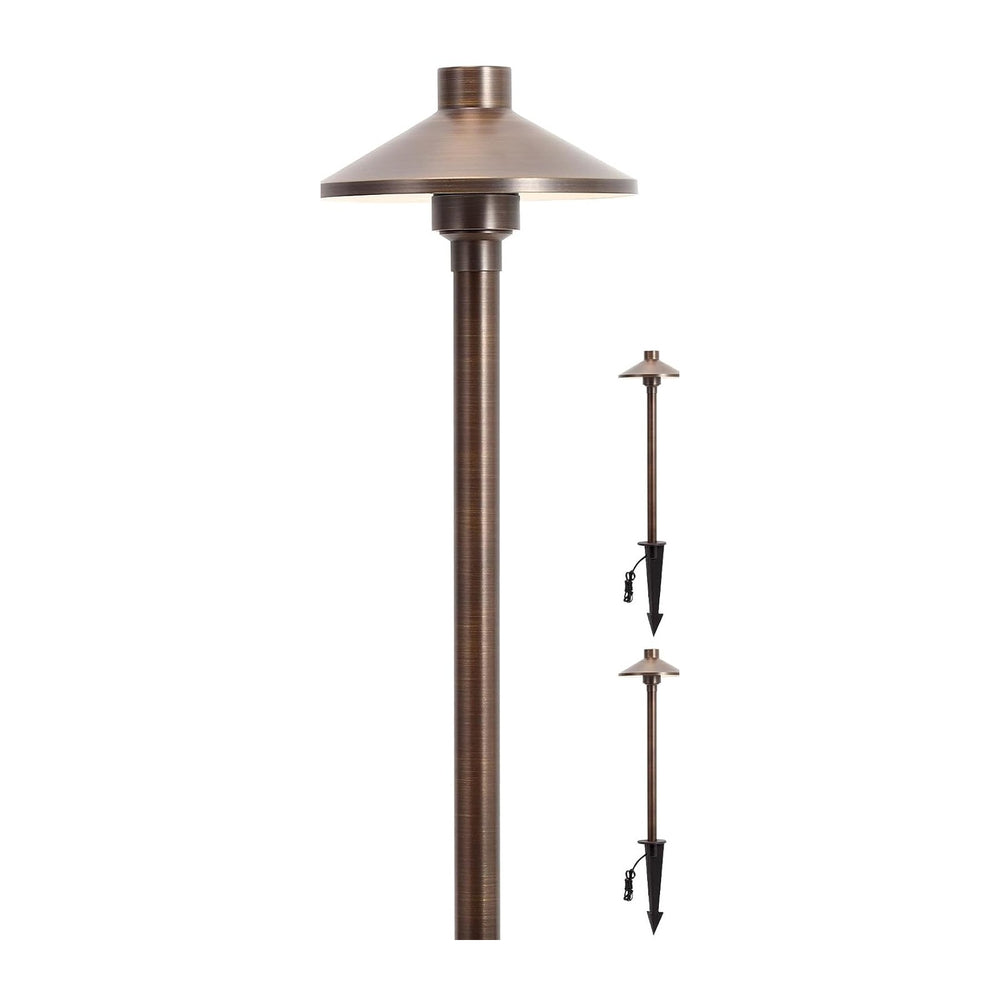 Gardencoin Solid Brass Low Voltage Landscape Pathway Lights (6.7'' Sh...