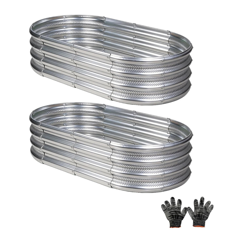 Gartist 2 pcs 4×2×1 ft Raised Garden Bed for Outdoor, Easy Assembly Galvanize...