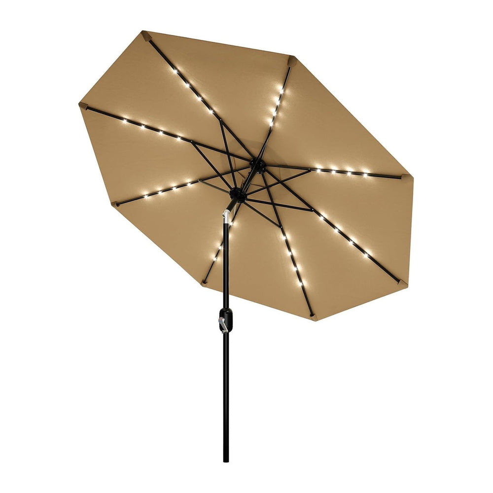 Garvee patio Umbrella with Solar Lights, Outdoor Table Umbrella with 8 Durabl...