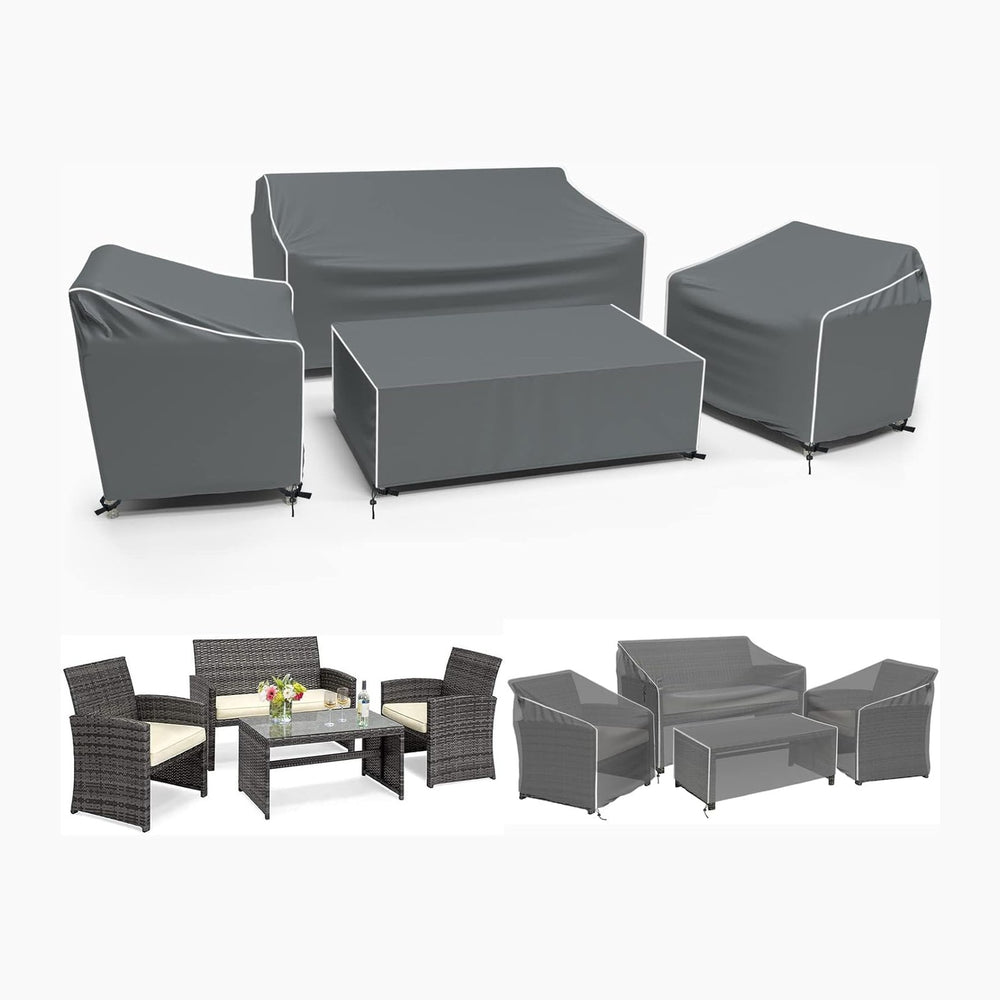 Gasadar Patio Furniture Covers 4-Piece Set, Grey