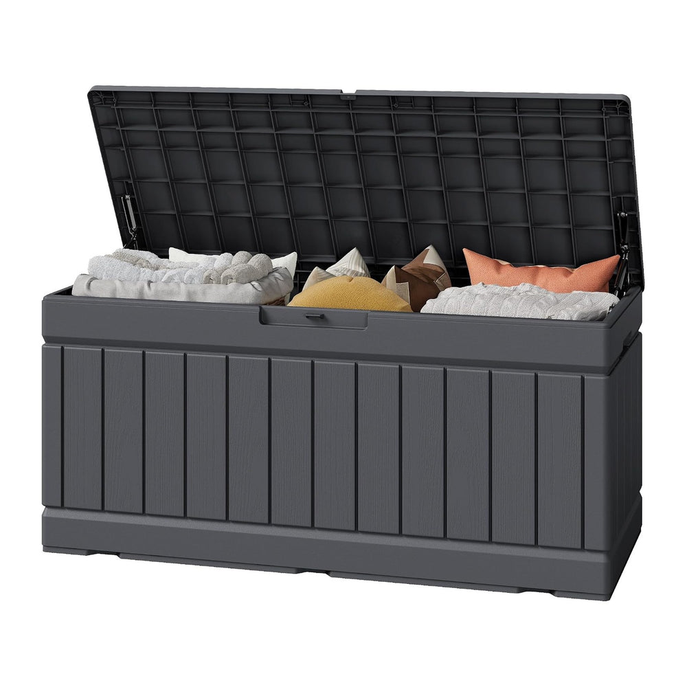 Greesum Outdoor Storage Box 82 Gallon Storage Bin with Lid for Patio Furnitur...