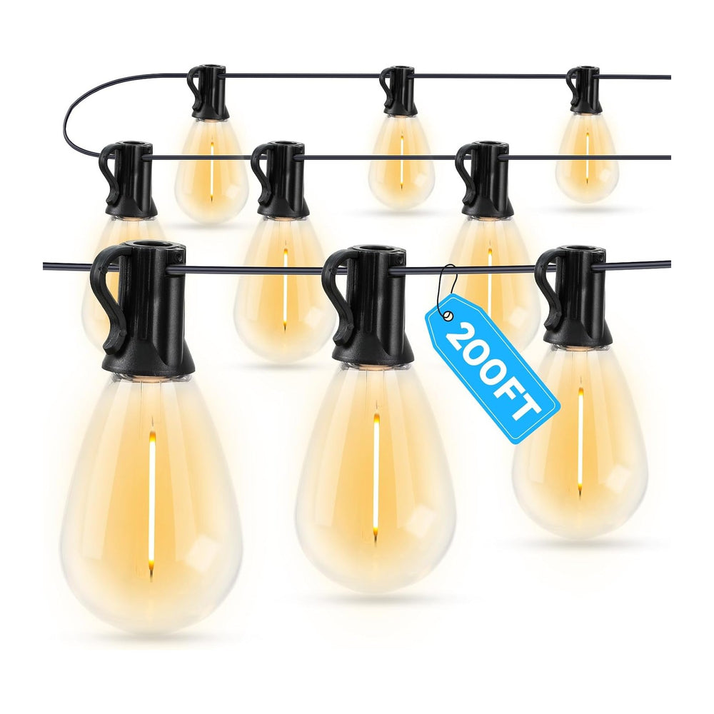 GvvooHome LED Outdoor String Lights, 200FT Waterproof Patio Lights with 62 Sh...