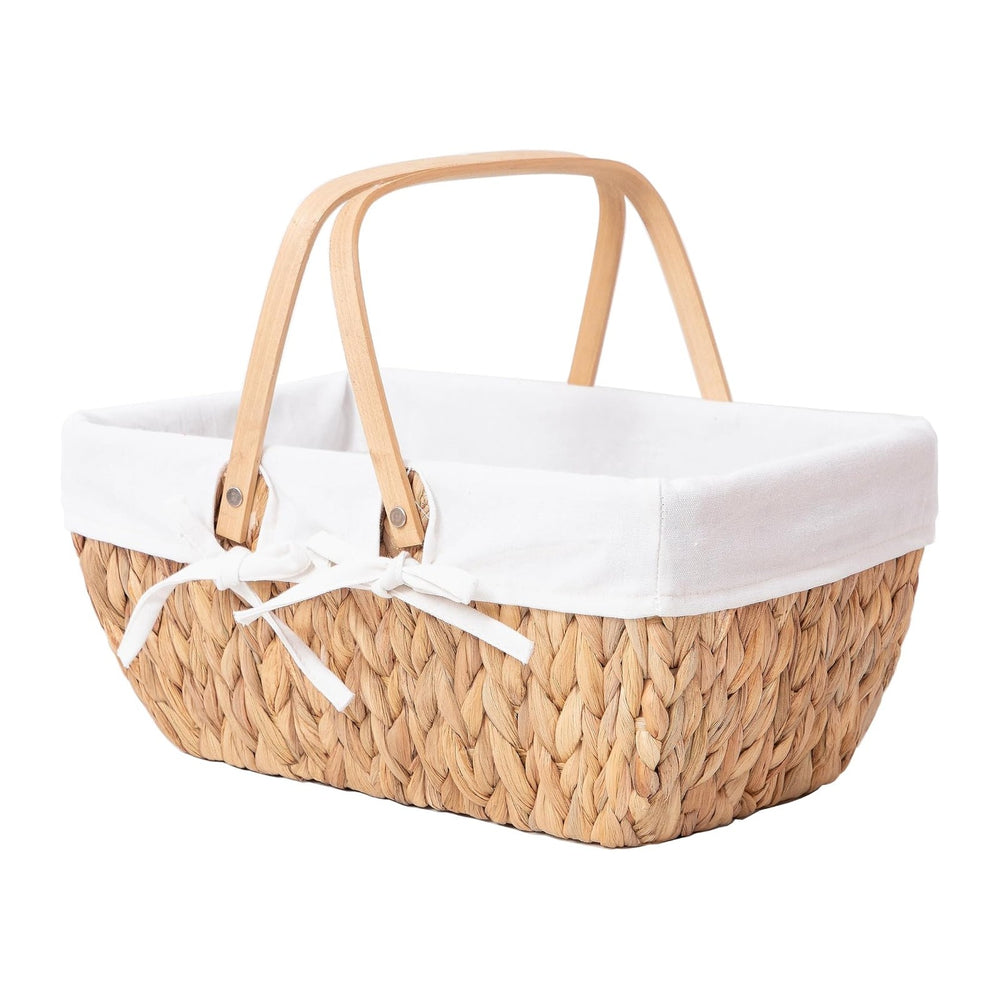 GYASVWU Water Hyacinth Picnic Baskets, Wicker Picnic Basket with Handle, Wick...