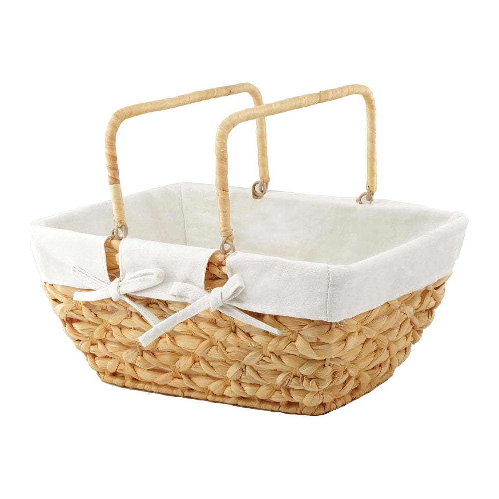 GYASVWU Wicker Picnic Baskets with Handles, Water Hyacinth Basket for Picnic,...