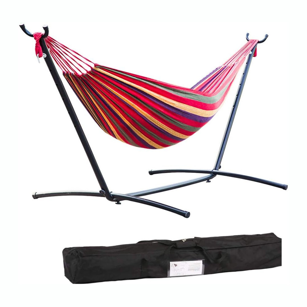 Hammock and Stand Heavy Duty Portable Solid Steel Stand with Carrying Case Ad...