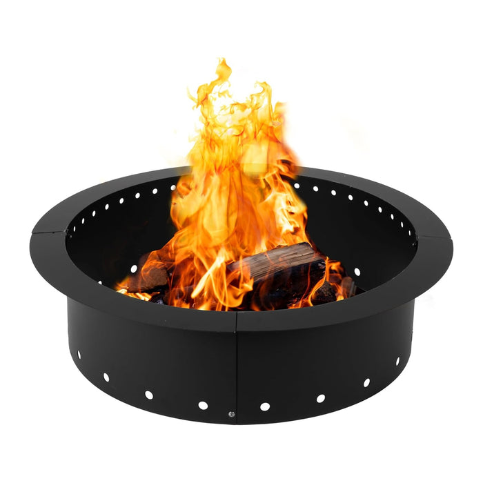 Iron Forge Tools Smokeless Fire Pit Ring Outdoor Insert 36 Inch Round Steel