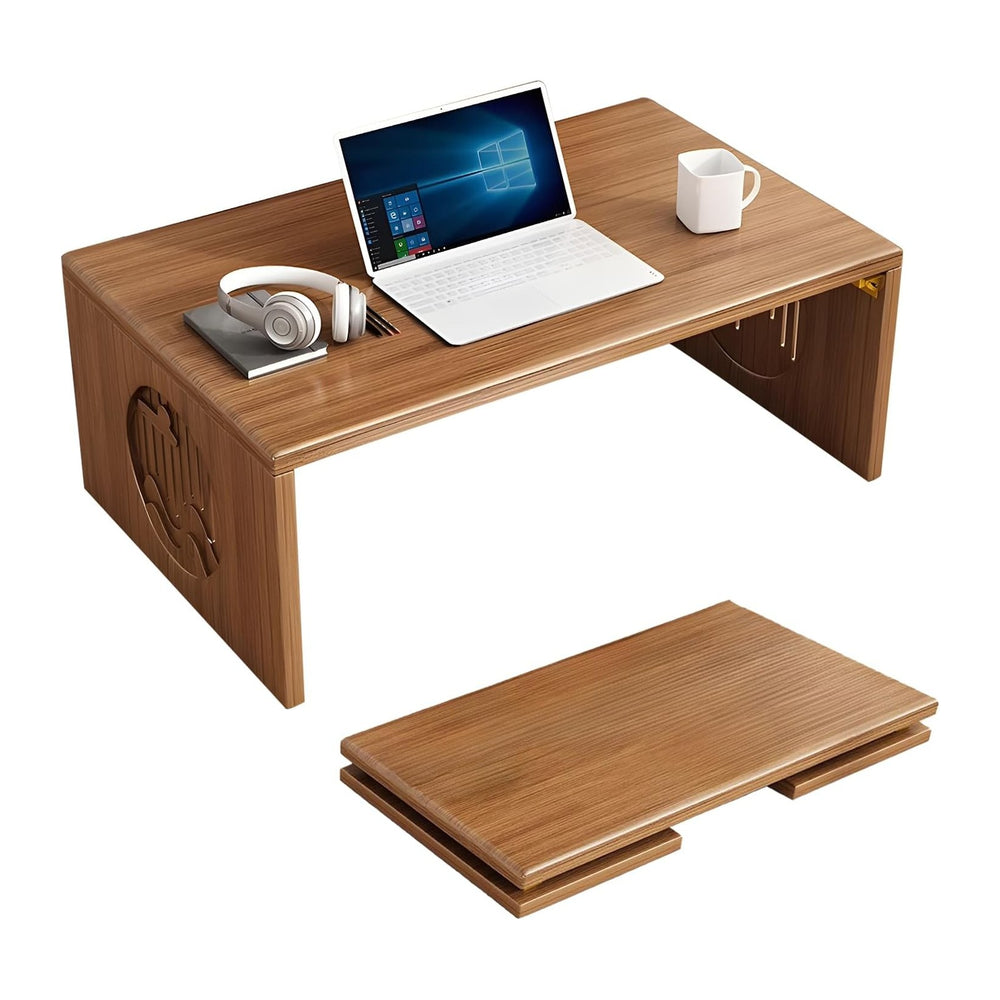 Japanese Low Coffee Table, 31"x14" Foldable Tatami Floor Tables