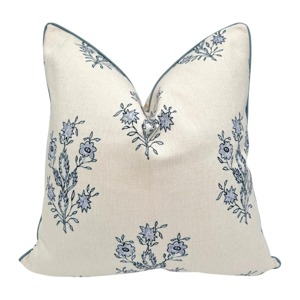 Jillien Harbor “The Mary” Blue and White Decorative Throw Pillow Cover – Flor...