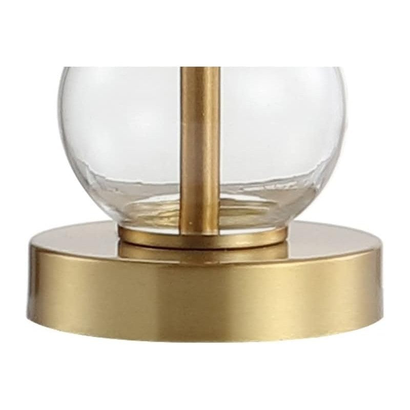 JONATHAN Y February 21" Stacked Sphere Table Lamp, Clear/Brass Gold