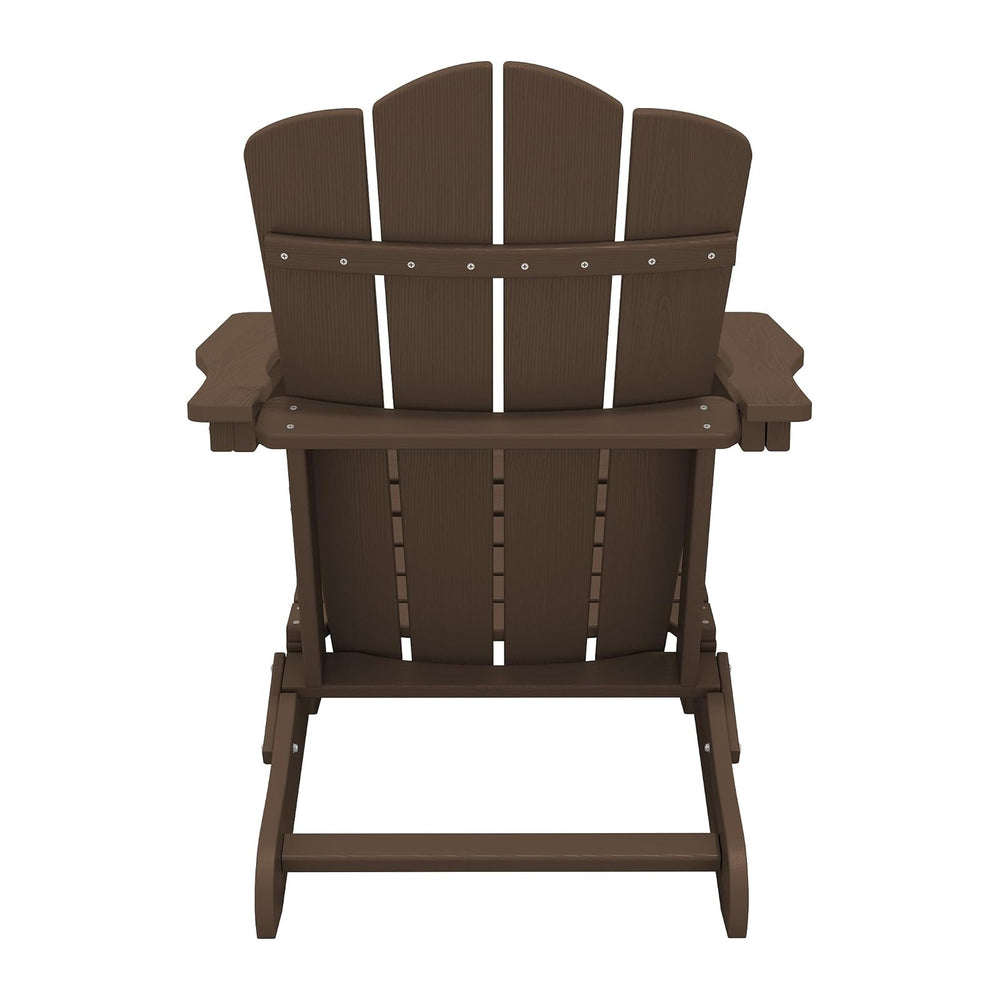 KINGYES Folding Adirondack Chair Set of 6 with Cup Holder, Coffee