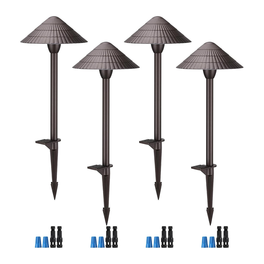 LEONLITE 4-Pack 5CCT LED Low Voltage Landscape Path Lights, 12-24V AC/DC