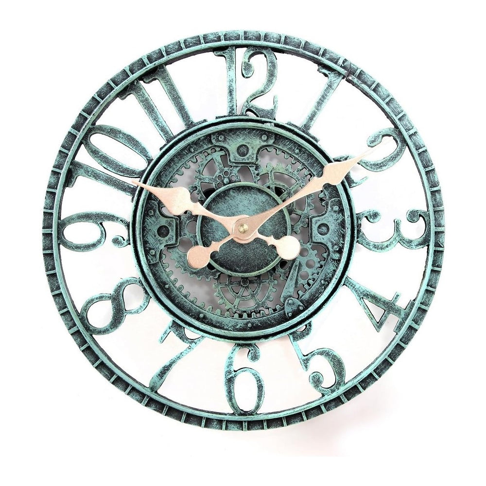 Lily's Home Hanging Wall Clock, Steampunk Gear and Cog Design with a Pewt...