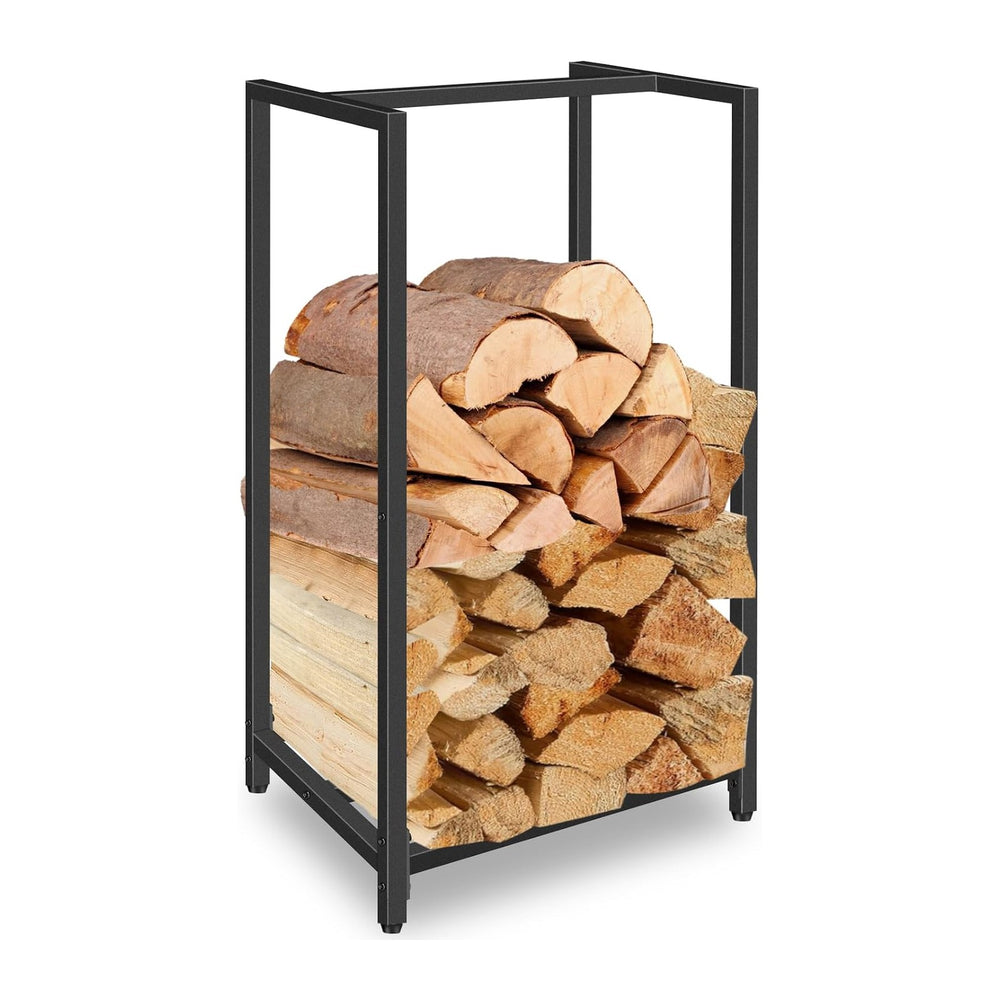 Lilybud--lily Firewood Rack Indoor Outdoor, 30” Tall Firewood Holder Metal Sm...