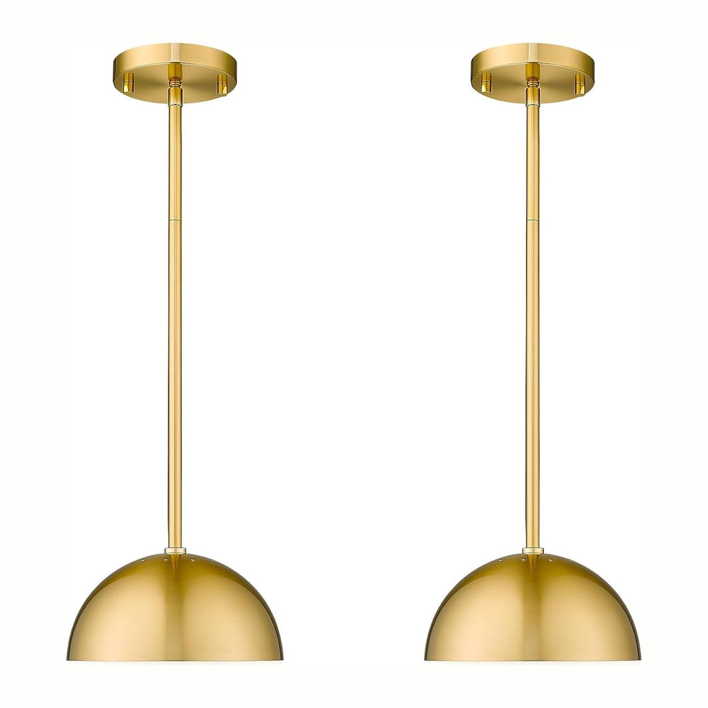 LMS 2-Pack Brushed Gold Pendant Lights, Modern Pendant Light with Milky Globe...