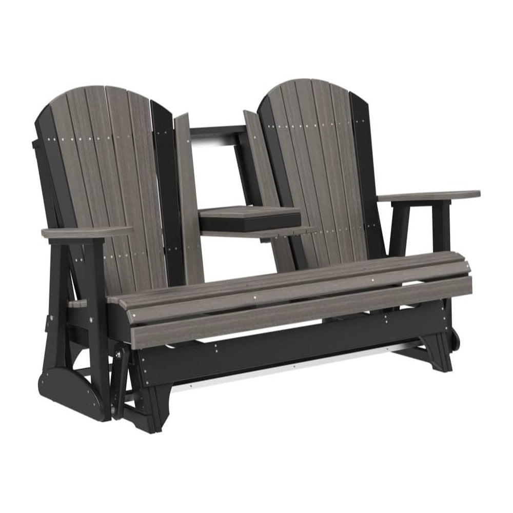 LuxCraft 5' Adirondack Double Glider Bench, 2 Person Outdoor Glider Chair...