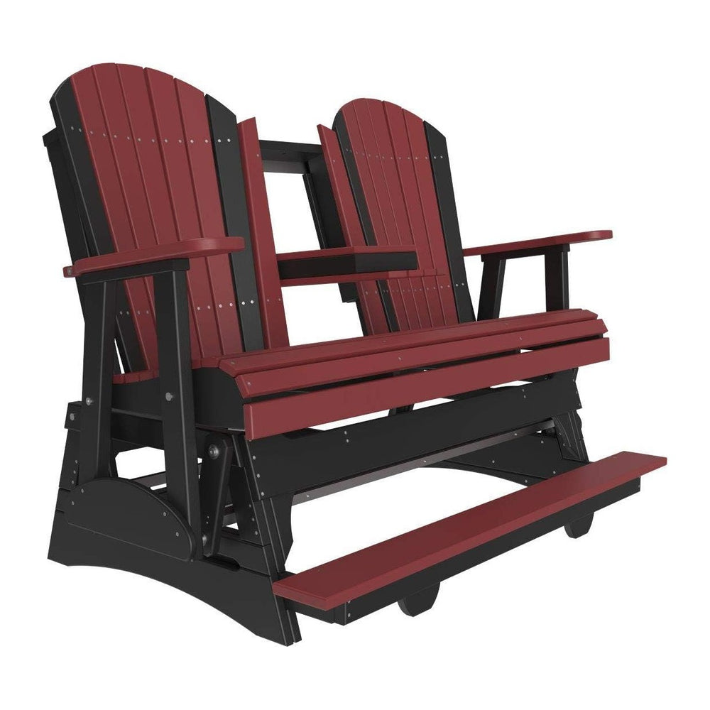 LuxCraft Adirondack Balcony Glider - 5' with Drop Down Console (Cherrywoo...
