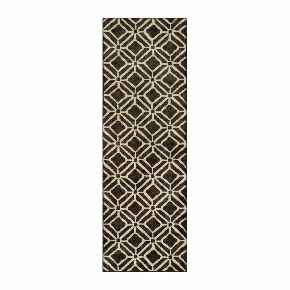 Maples Rugs Moderna Geometric Runner Rug – Made in USA – Washable, Non Slip I...