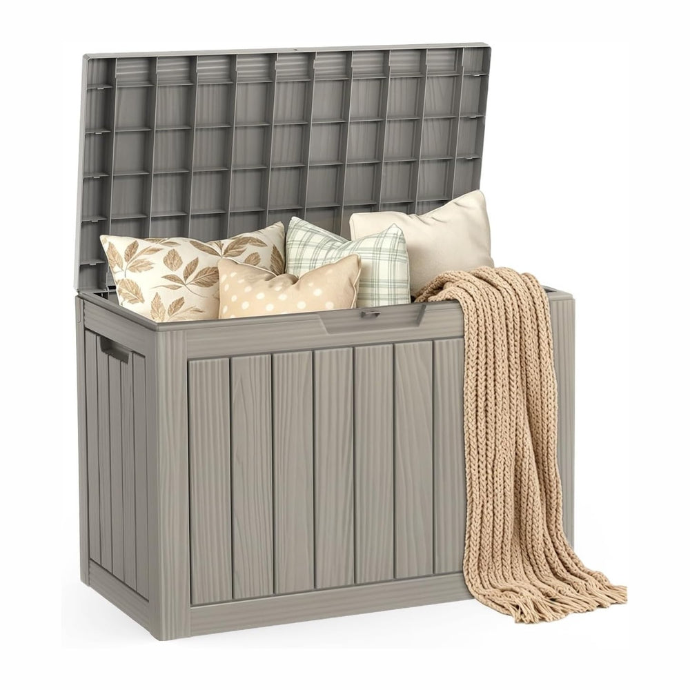 Mars Villa Deck Box, Outdoor Storage Box Waterproof, 45 Gallon, Grey