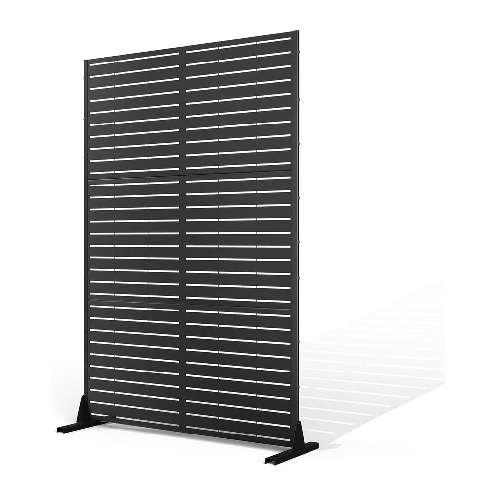 Metal Privacy Screen Outdoor Freestanding Fence Panel, 72" H × 47" W