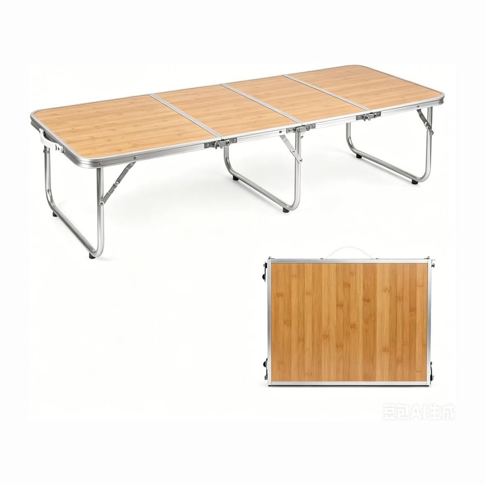 Moosinily Small Camping Table 4FT Folding Picnic Table Foldable Low Camp Tabl...