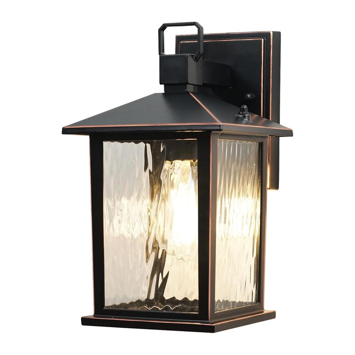 Oil-Rubbed Bronze Outdoor Wall Light, 12'' Porch Light Aluminum