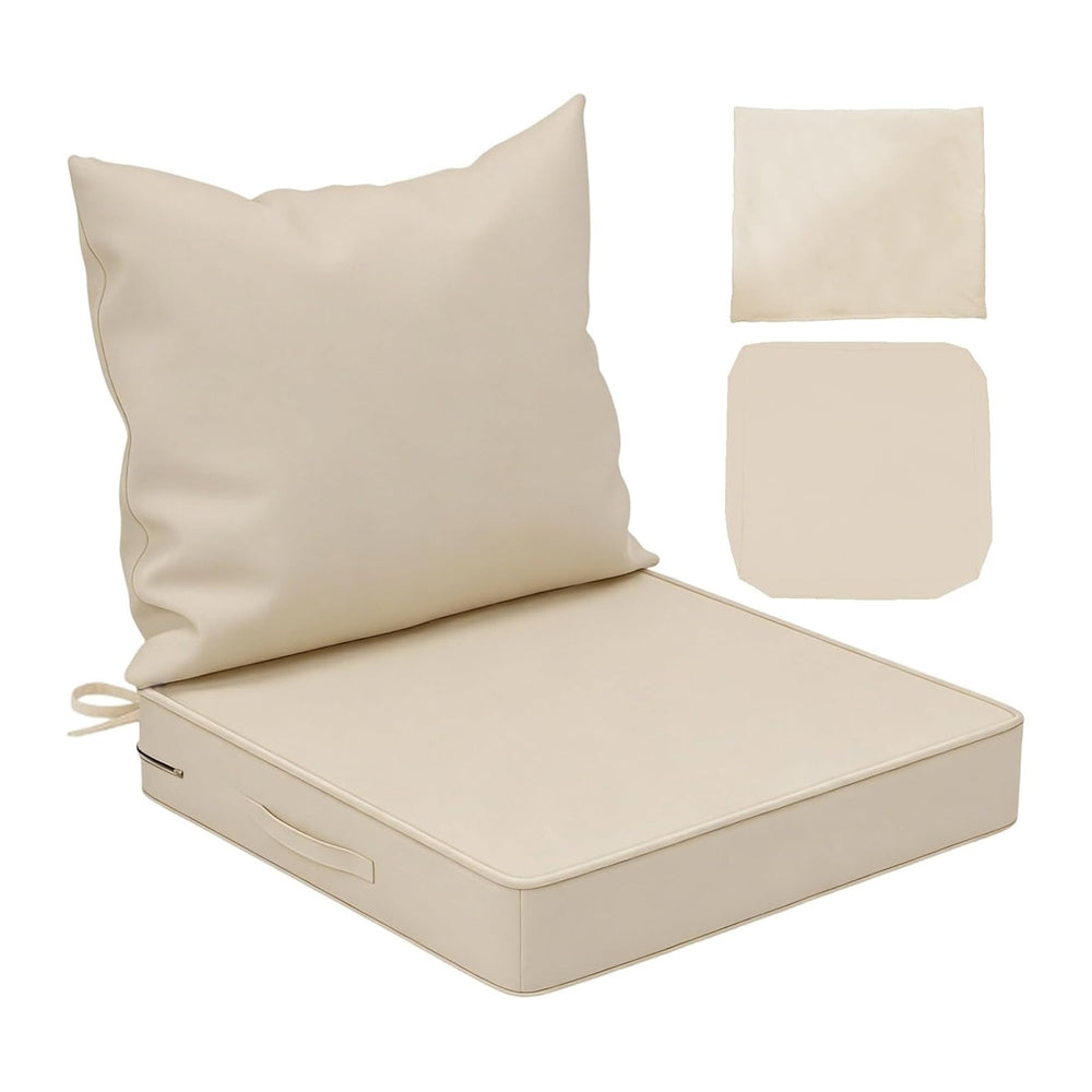 Outdoor Cushions 24x24 Inch, Waterproof Fade Resistant, 2 Covers, White