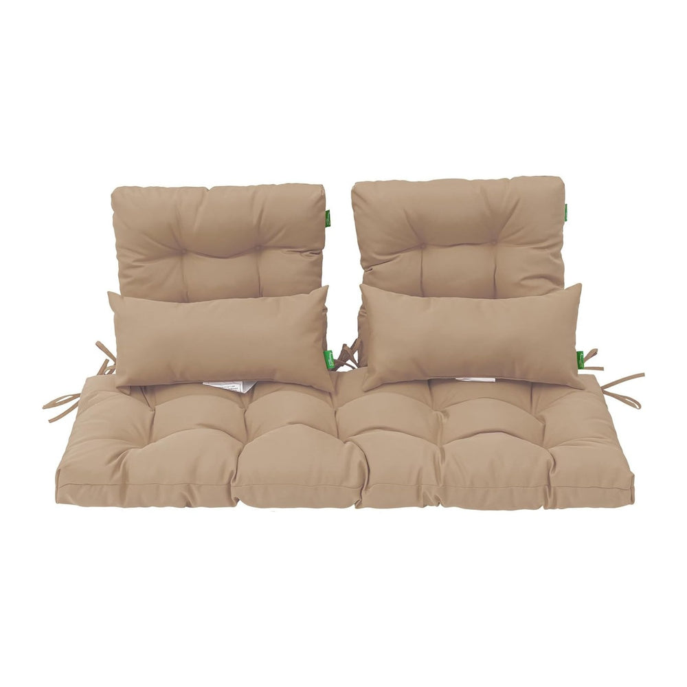 Outdoor Wicker Chair Cushions of 5Pieces,Tufted Patio Bench Cushions & 2S...