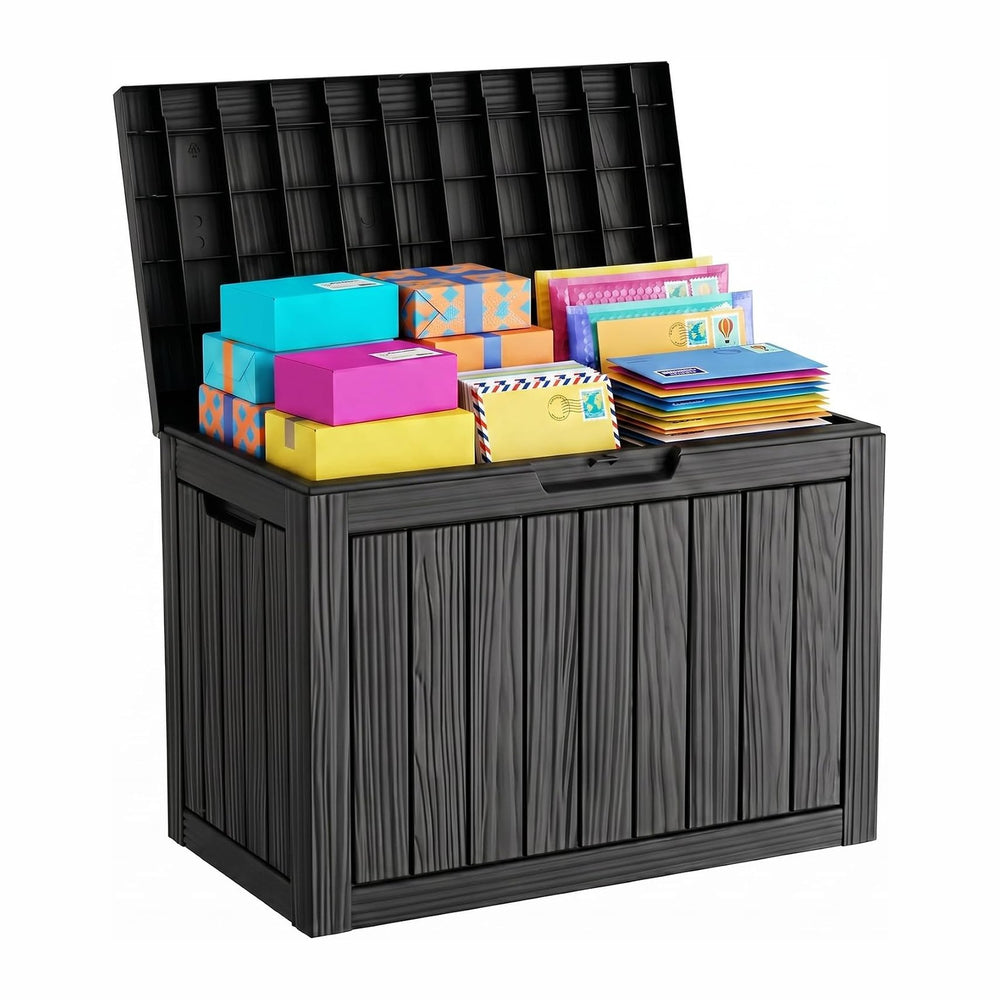 Package Delivery Box, Lockable Resin Outdoor Package, Waterproof Deck Box for...