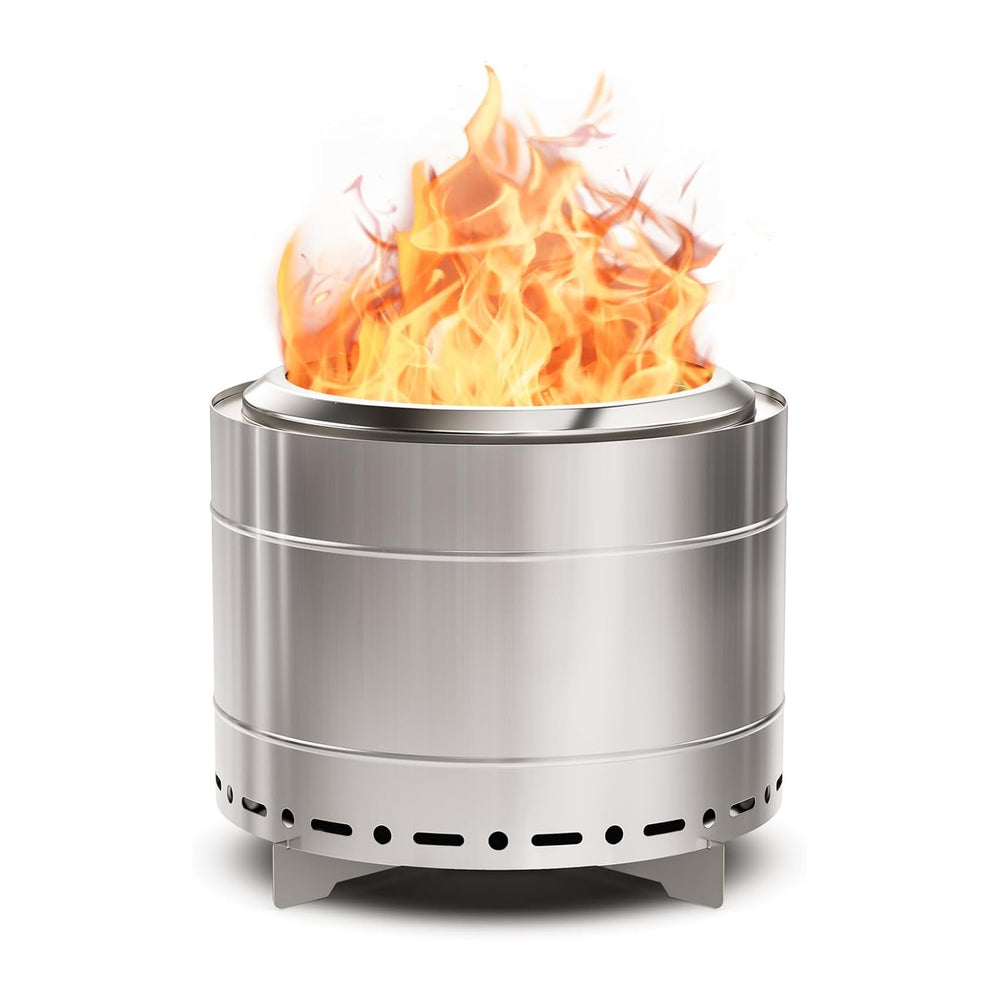 Panovue 19.5 inch Smokeless Fire Pit with Carry Bag & Fire Poker