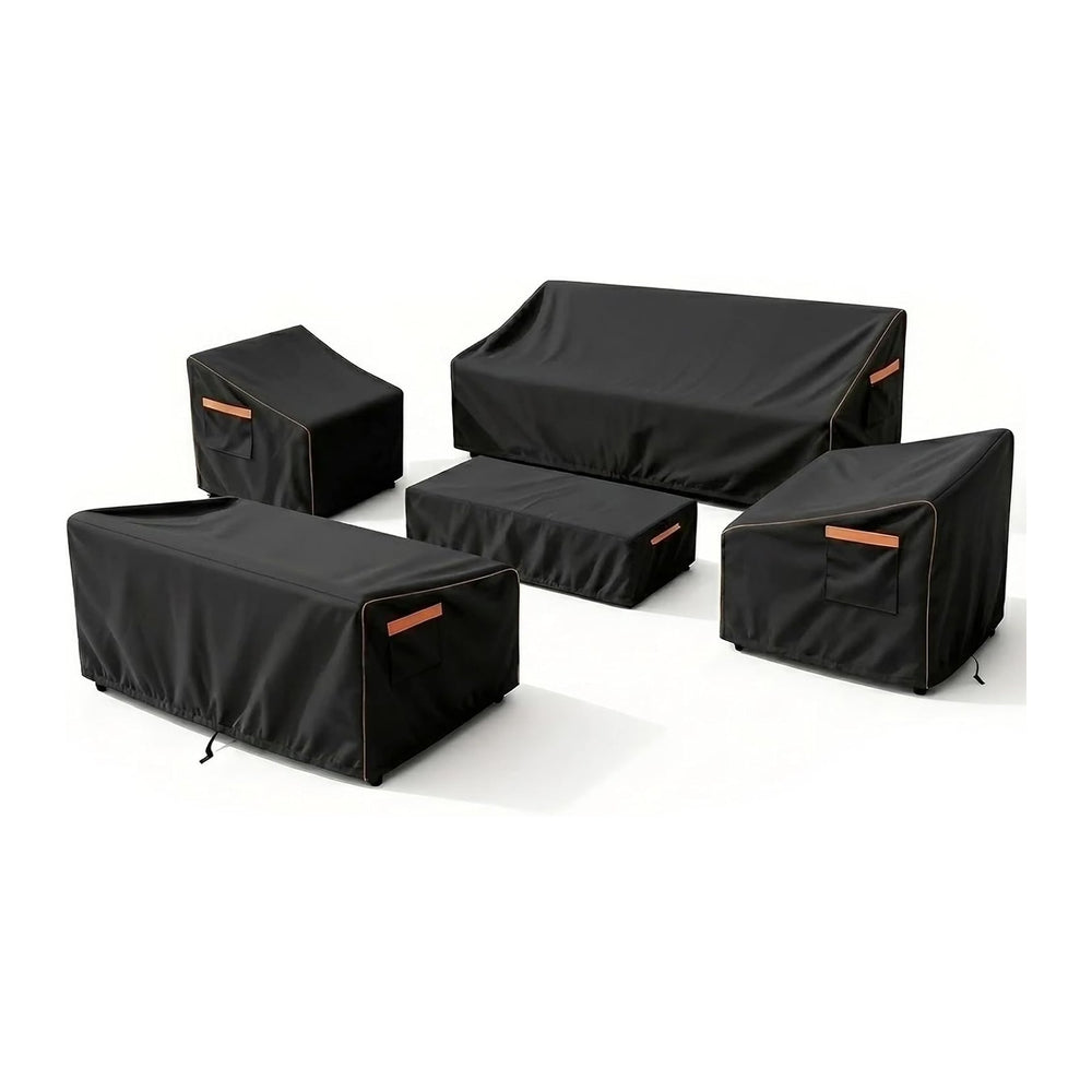 Patio Furniture Cover Set, 5-Piece Outdoor Furniture Cover Waterproof, 600D H...