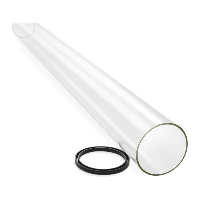 Patio Heater Glass Tube Replacement, Model BFH 49.5 x 4.72 Patio Heater Replacement Parts with Ring, Outdoor Heater Replacement Parts for 4-Sided Pyramid Heater, Glass Tube Patio Heater for Model BFH