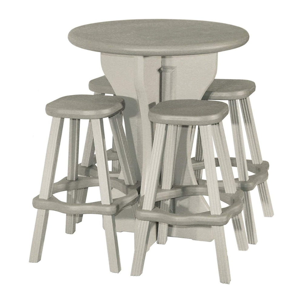 Patio Table Set with Four Barstools - Warm Grey Base with Grey Accents - Perf...