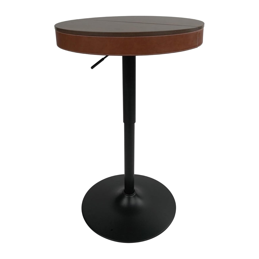Pearington Adjustable Height Round Bar Table, Mid-Century Modern Pub Table wi...