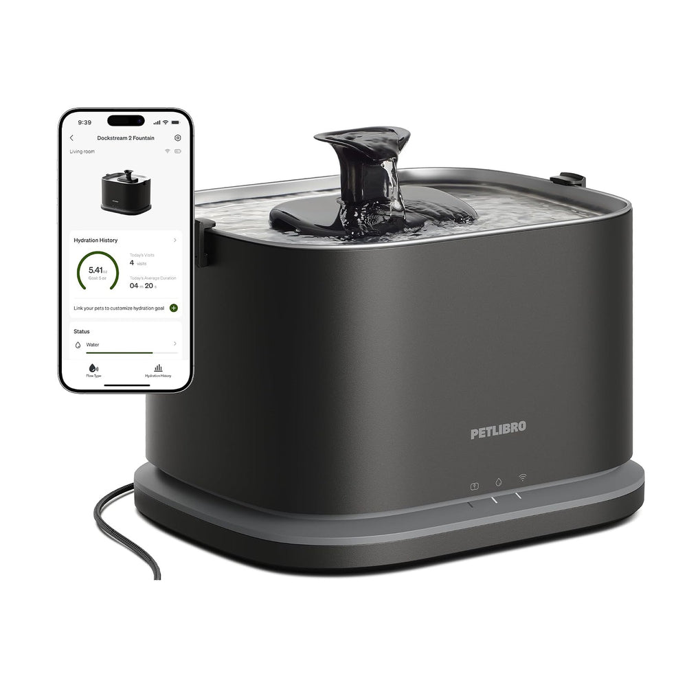 PETLIBRO Upgrade Cat Water Fountain Stainless Steel Tray, Dockstream 2 Cat Fo...