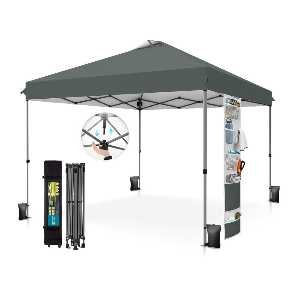 PHI VILLA 10x10 Pop up Canopy Tent, One Push Easy Set Instant Shade Tents