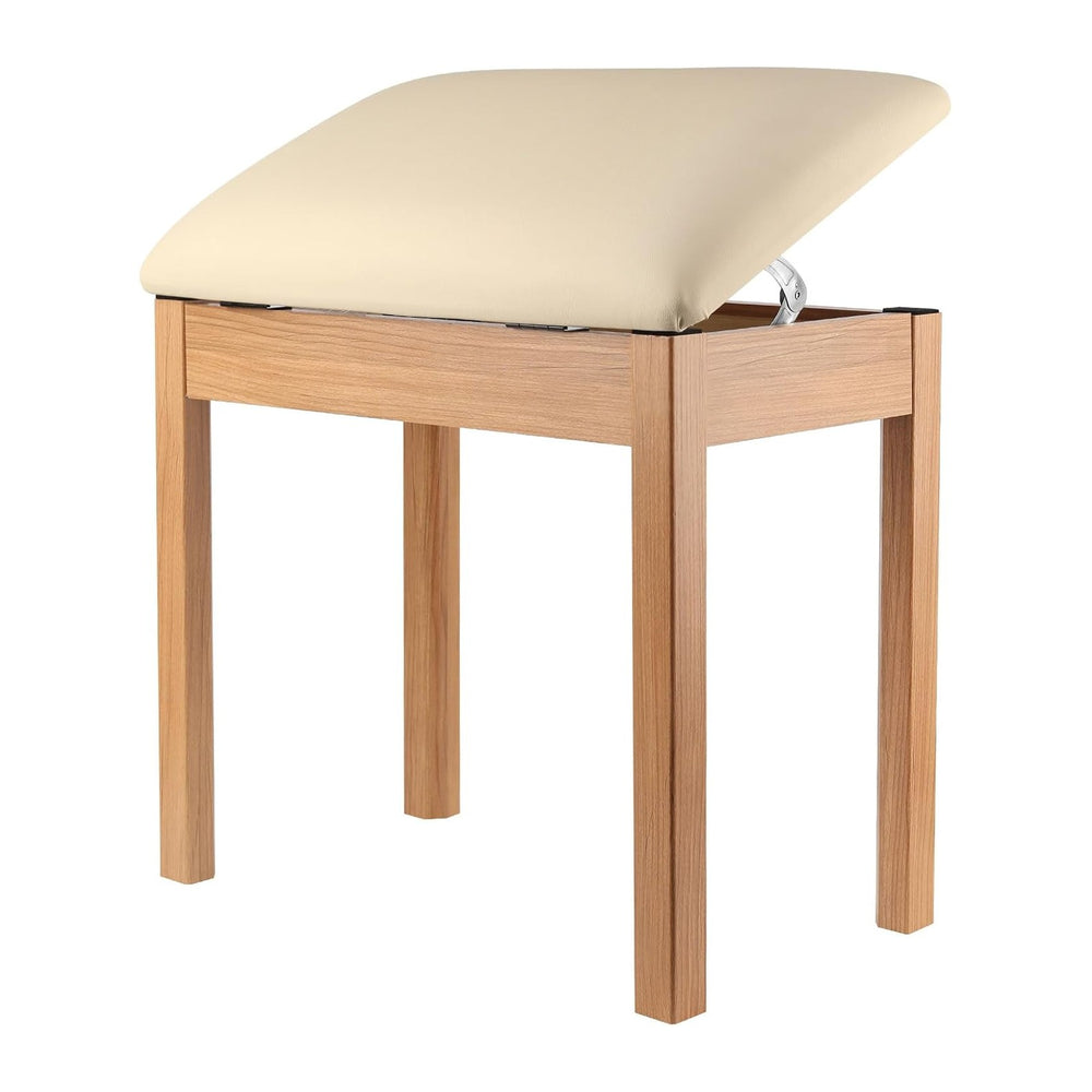Piano Bench with Storage, Solid Wood Piano Stool Construction & High-Dens...