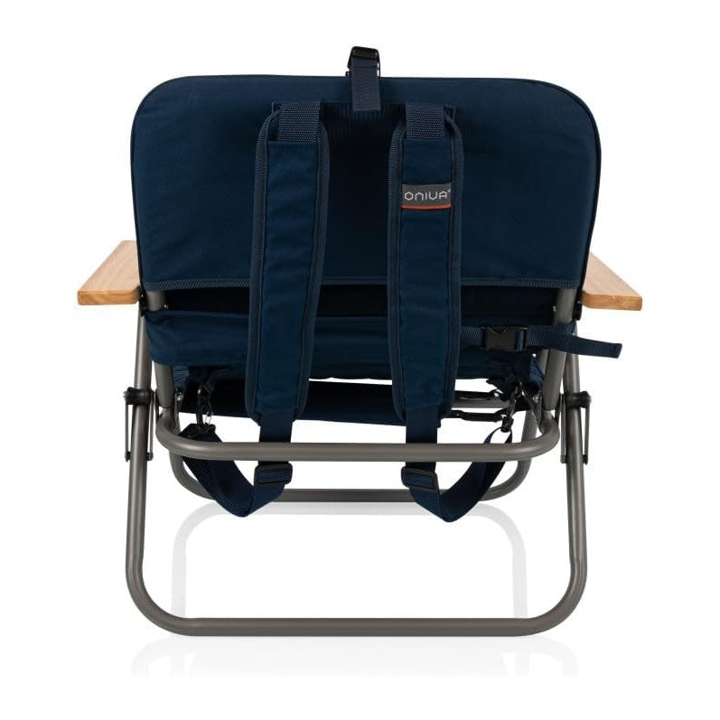 Picnic TIME Descanso Padded Beach Chair, Low Camping Chair with Removable Was...